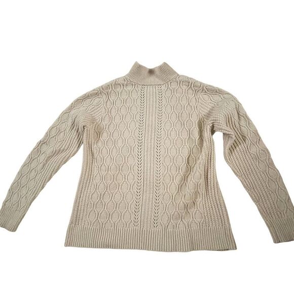 Unbranded ~ ivory cable knit sweater cardigan ~ size Small - Picture 3 of 8